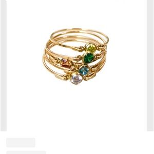 Dainty 14k gold filled birthstone stack rings
